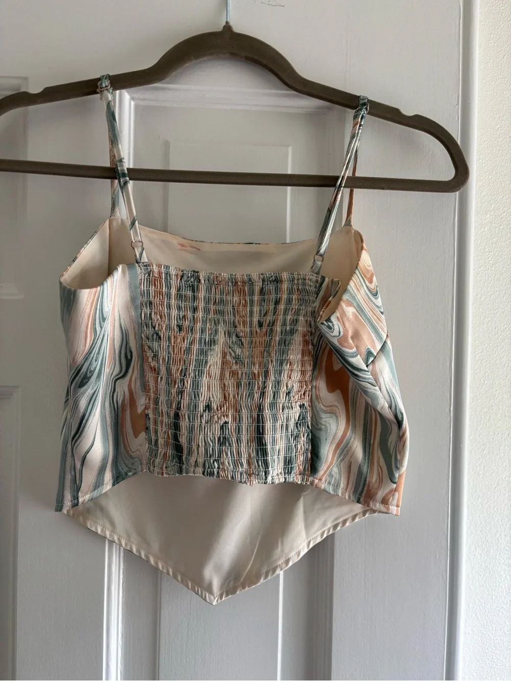 4th & Reckless Marble Print Spaghetti Strap  Crop Top Size Small